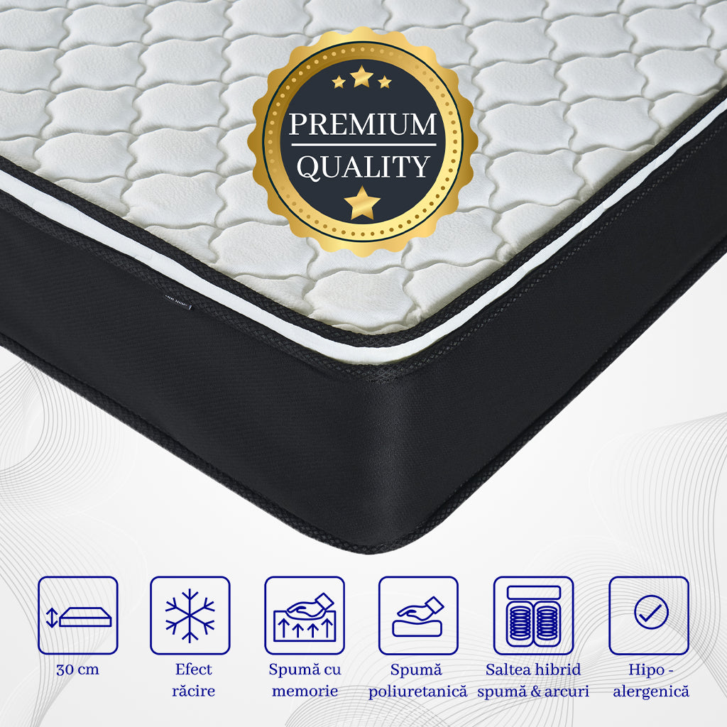 Saltea dumonde Elvara Comfort Pocket 160x200 cm, arcuri individuale, spuma inalta densitate, superortopedica, grosime 25cm