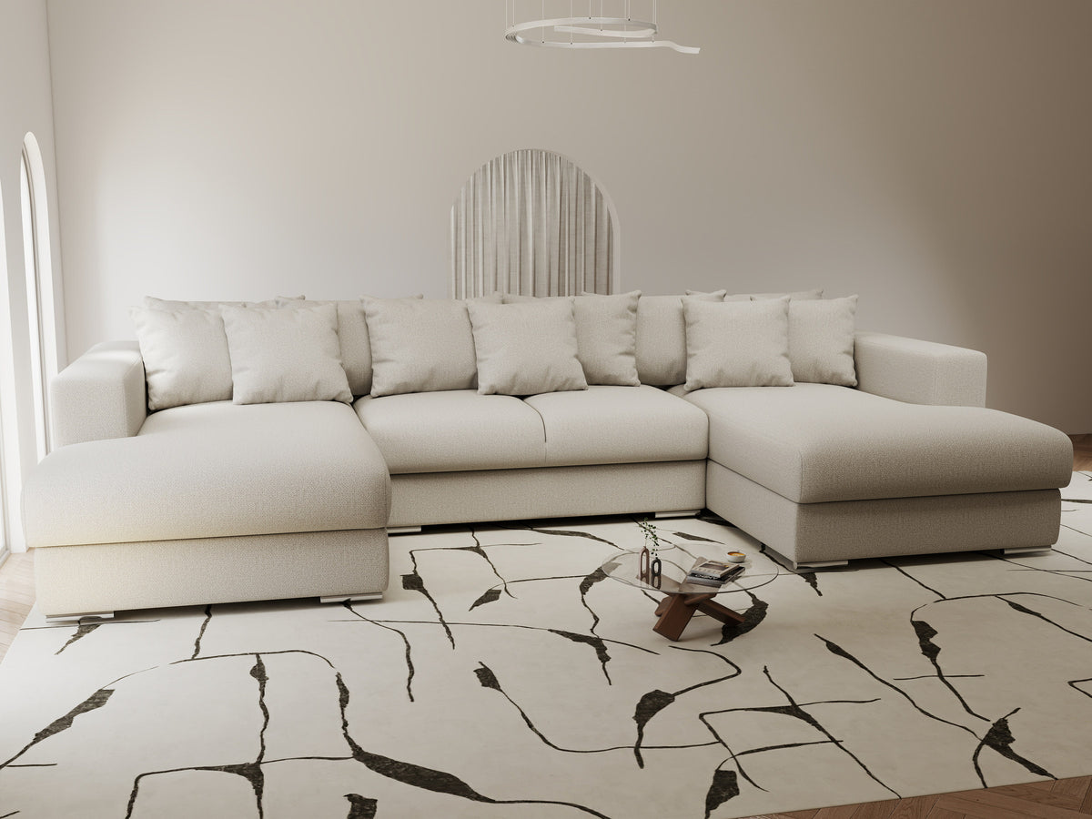 Colțar extensibil dumonde Gloria U Enjoy Bej 340x167 cm — imagine 6
