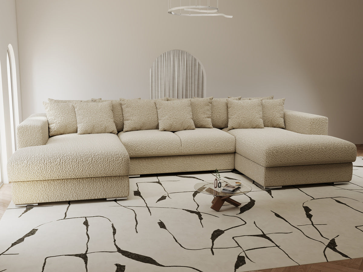 Colțar extensibil dumonde Gloria U Jaguar Linen 340x167 cm — imagine 6