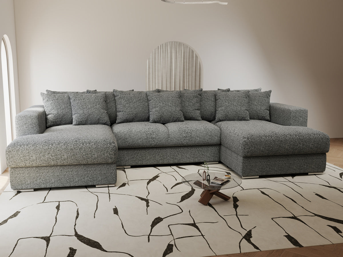 Colțar extensibil dumonde Gloria U Monte Gri 340x167 cm — imagine 6