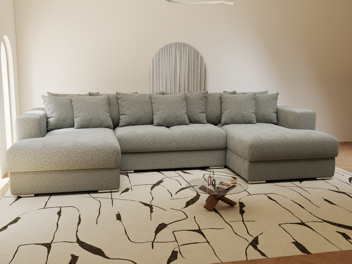 Colțar extensibil dumonde Gloria U Quelle Gri 340x167 cm — imagine 6
