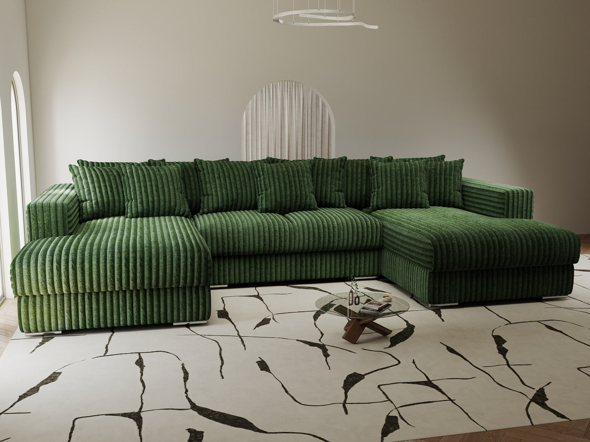 Colțar extensibil dumonde Gloria U Tilia Verde 340x167 cm — imagine 6