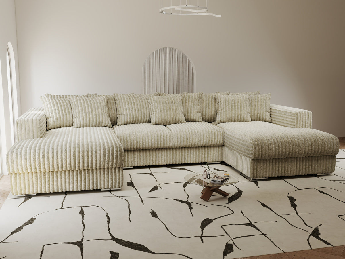 Colțar extensibil dumonde Gloria U Tilia Bej 340x167 cm — imagine 6