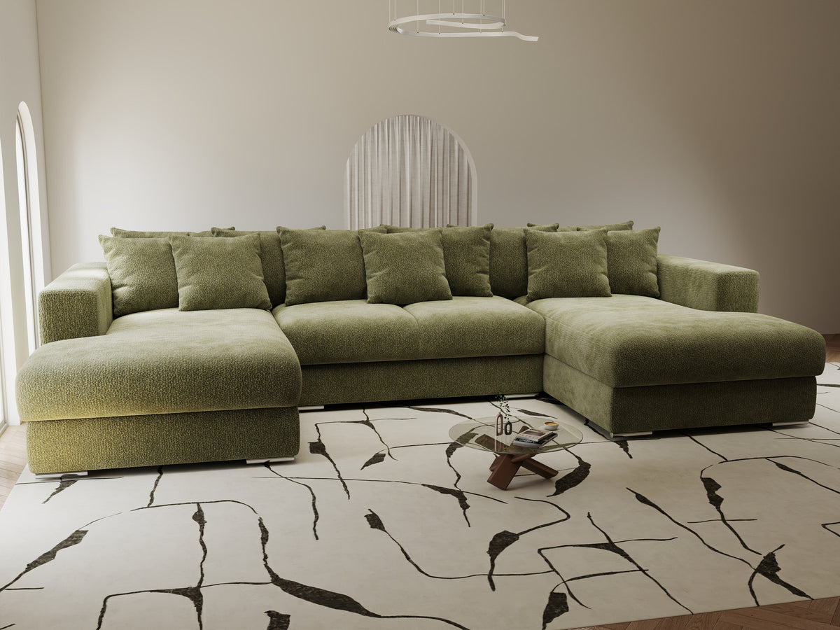 Colțar extensibil dumonde Gloria U Vibe Olive 340x167 cm — imagine 6