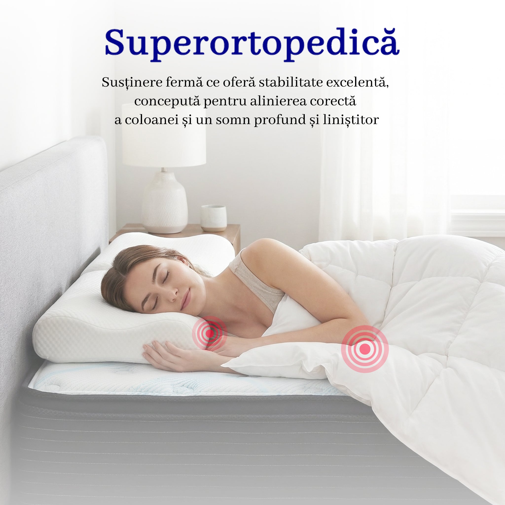 Saltea dumonde Serenita Plus Pocket 140x200 cm, arcuri individuale, spuma cu memorie, superortopedica, grosime 25 cm