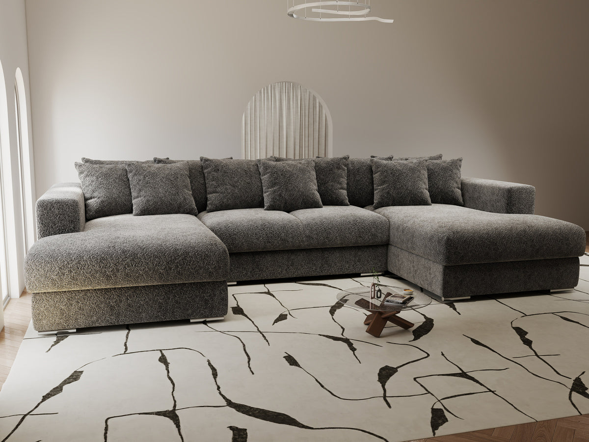 Colțar extensibil dumonde Gloria U Arena Grafit 340x167 cm — imagine 7