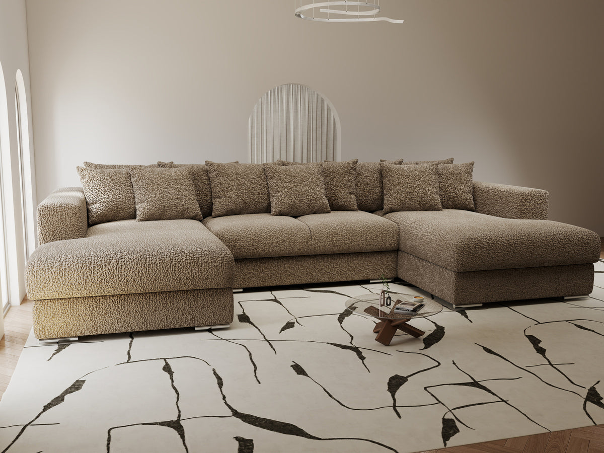 Colțar extensibil dumonde Gloria U Jaguar Mink 340x167 cm — imagine 7