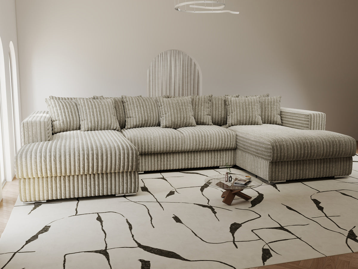 Colțar extensibil dumonde Gloria U Tilia Capucino 340x167 cm — imagine 7