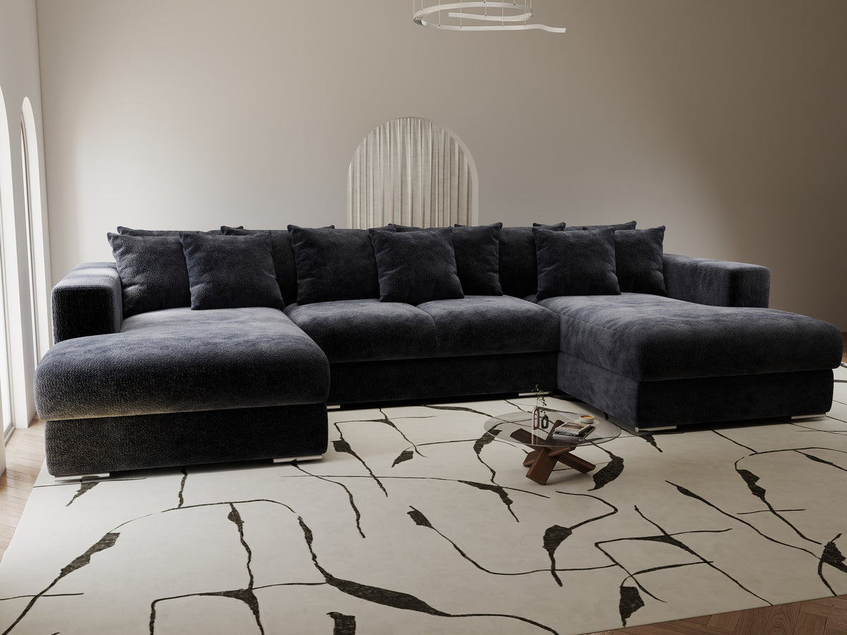 Colțar extensibil dumonde Gloria U Vibe Antracit 340x167 cm — imagine 7