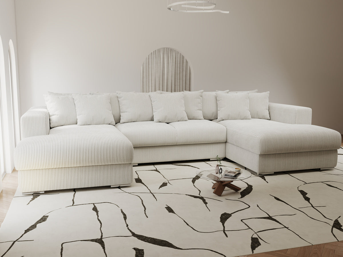 Colțar extensibil dumonde Gloria U Zoom Pearl 340x167 cm — imagine 7