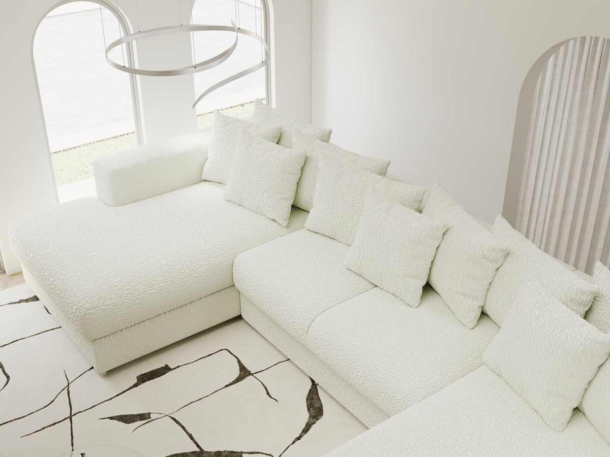 Colțar extensibil dumonde Gloria U Jaguar Ivory 340x167 cm — imagine 8