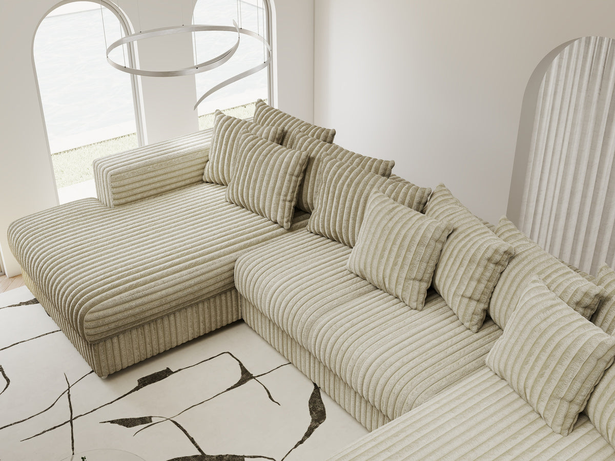 Colțar extensibil dumonde Gloria U Tilia Bej 340x167 cm — imagine 8