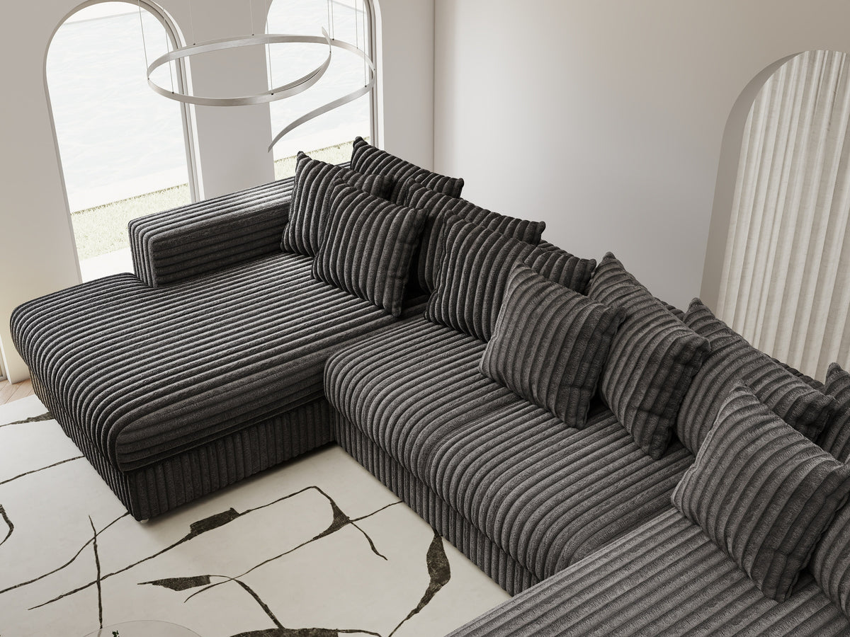 Colțar extensibil dumonde Gloria U Tilia Grafit 340x167 cm — imagine 8
