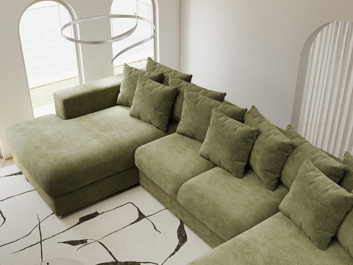 Colțar extensibil dumonde Gloria U Vibe Olive 340x167 cm — imagine 8