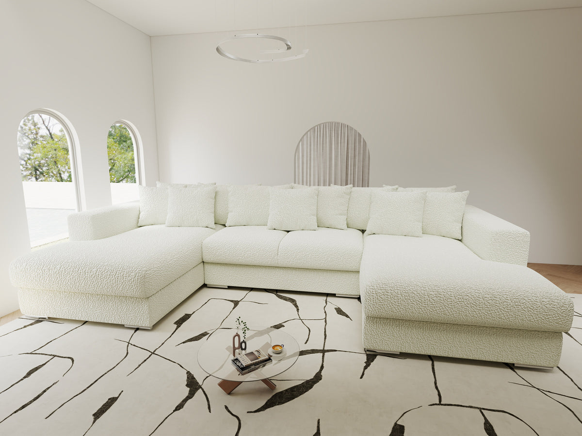 Colțar extensibil dumonde Gloria U Jaguar Ivory 340x167 cm — imagine 9
