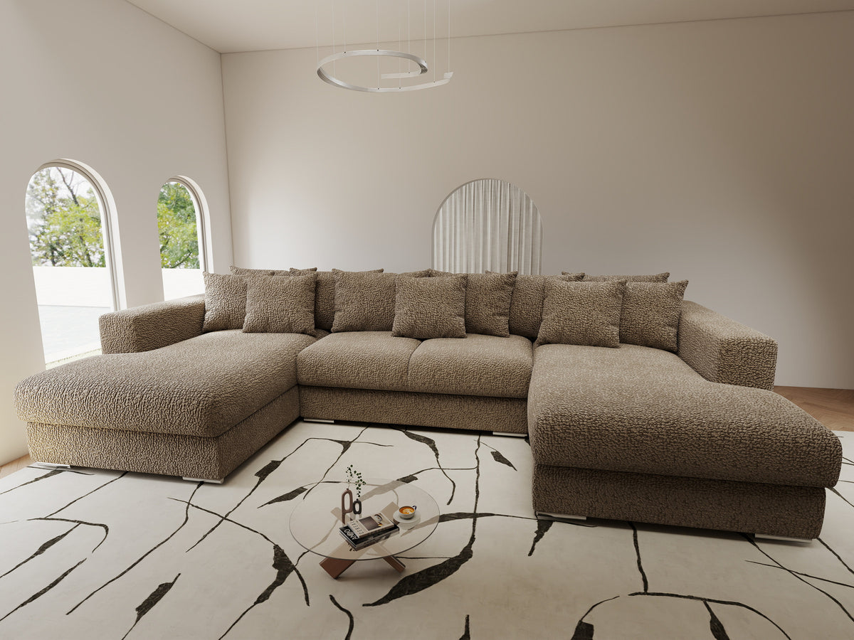 Colțar extensibil dumonde Gloria U Jaguar Mink 340x167 cm — imagine 9