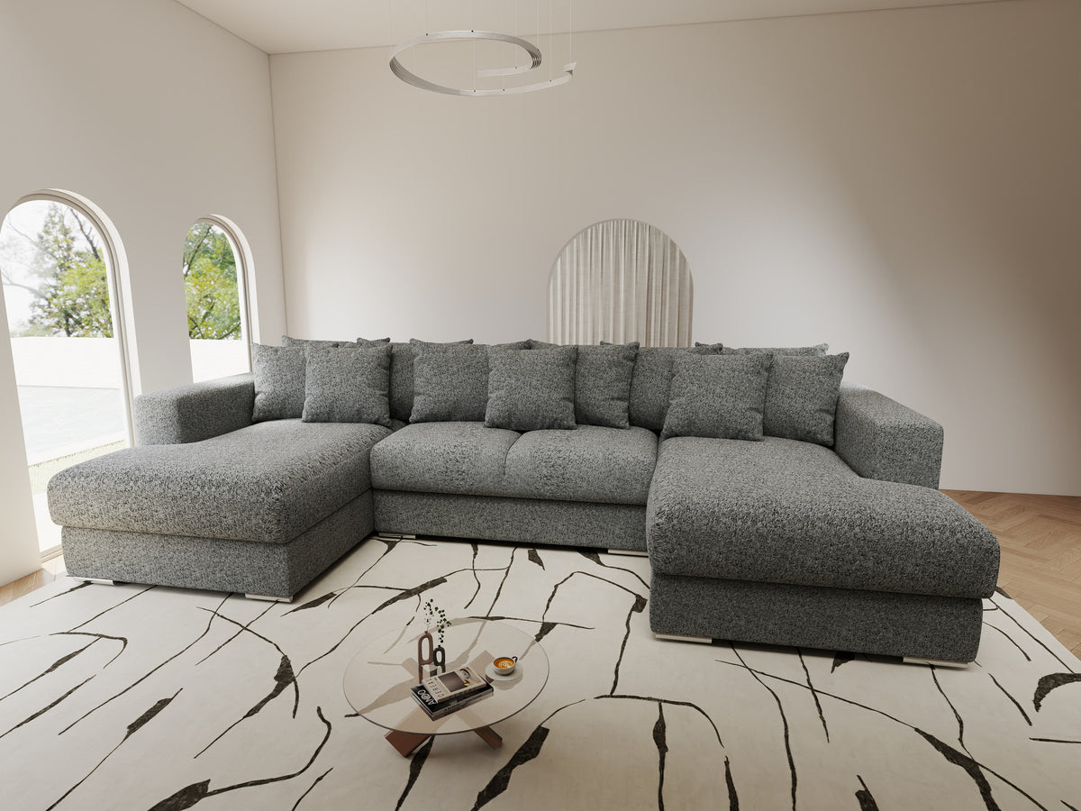 Colțar extensibil dumonde Gloria U Monte Gri 340x167 cm — imagine 9