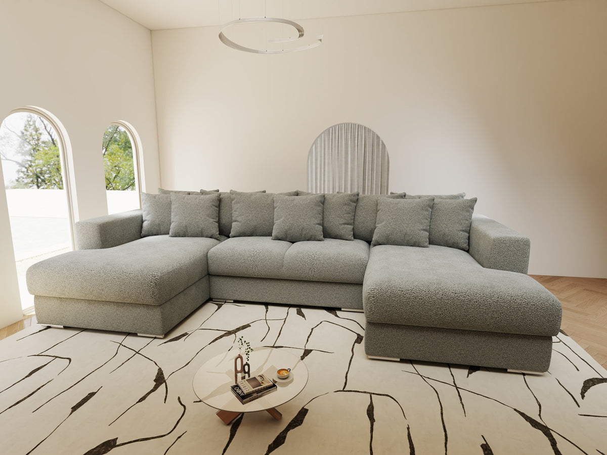 Colțar extensibil dumonde Gloria U Quelle Gri 340x167 cm — imagine 9