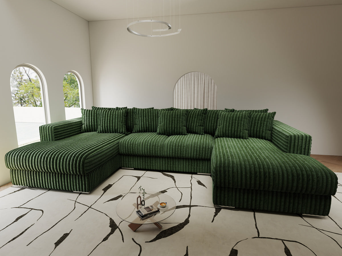 Colțar extensibil dumonde Gloria U Tilia Verde 340x167 cm — imagine 9