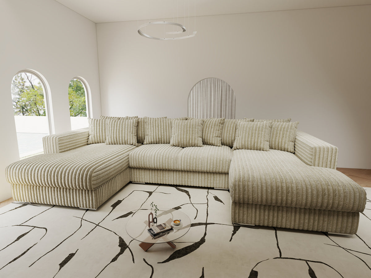 Colțar extensibil dumonde Gloria U Tilia Bej 340x167 cm — imagine 9