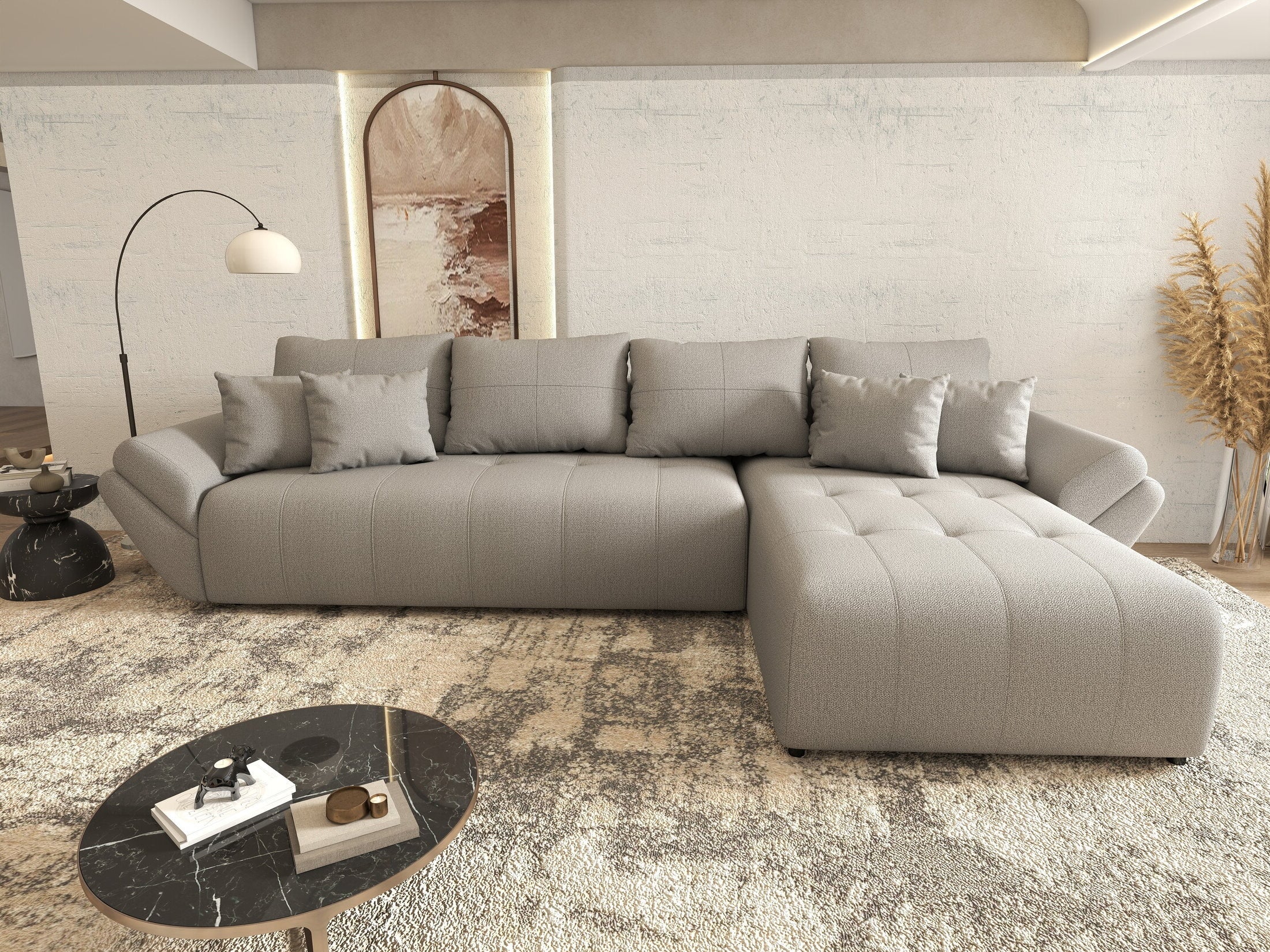 Colțar extensibil dumonde cu ladă de depozitare Berlin XL Enjoy Grey 350x185 cm II