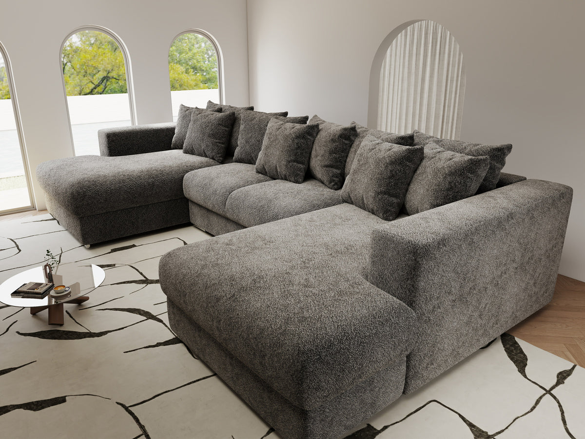 Colțar extensibil dumonde Gloria U Arena Grafit 340x167 cm — imagine 10