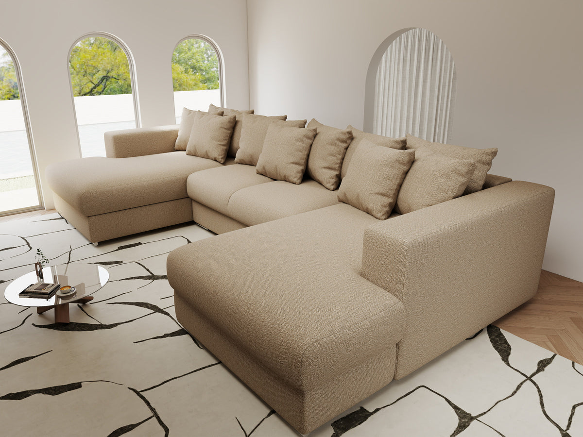 Colțar extensibil dumonde Gloria U Enjoy Camel 340x167 cm — imagine 10