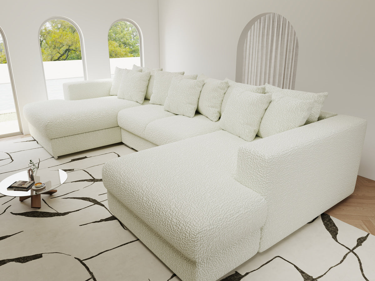 Colțar extensibil dumonde Gloria U Jaguar Ivory 340x167 cm — imagine 10