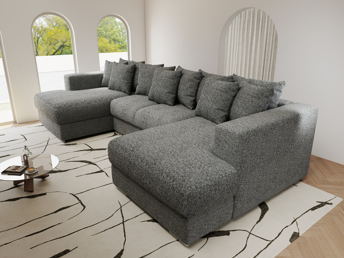 Colțar extensibil dumonde Gloria U Monte Gri 340x167 cm — imagine 10