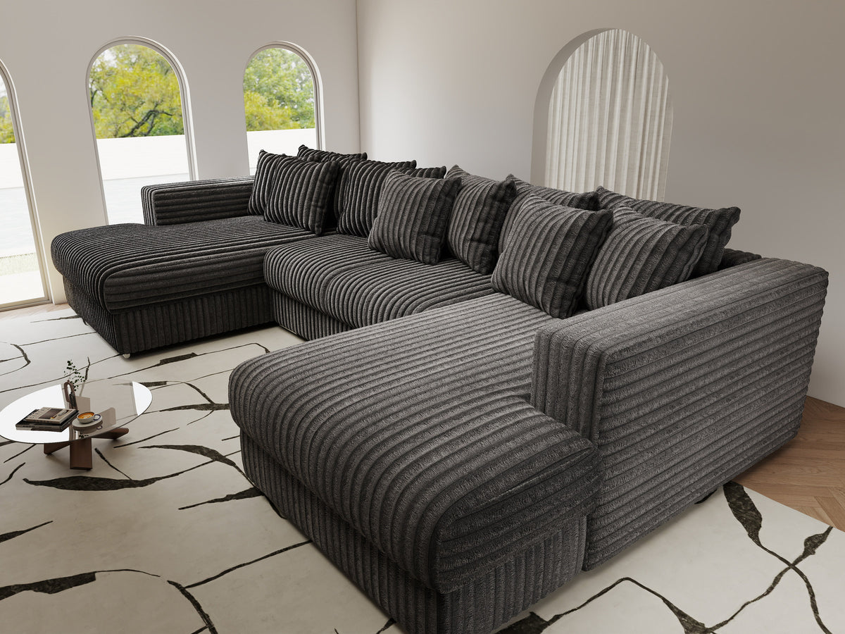 Colțar extensibil dumonde Gloria U Tilia Grafit 340x167 cm — imagine 10