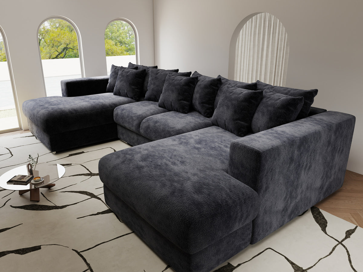 Colțar extensibil dumonde Gloria U Vibe Antracit 340x167 cm — imagine 10