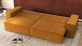 Canapea extensibilă dumonde cu ladă de depozitare si sezut confortabil din spuma HR, Dream Ambience Mustar 310x100 cm Fabrica