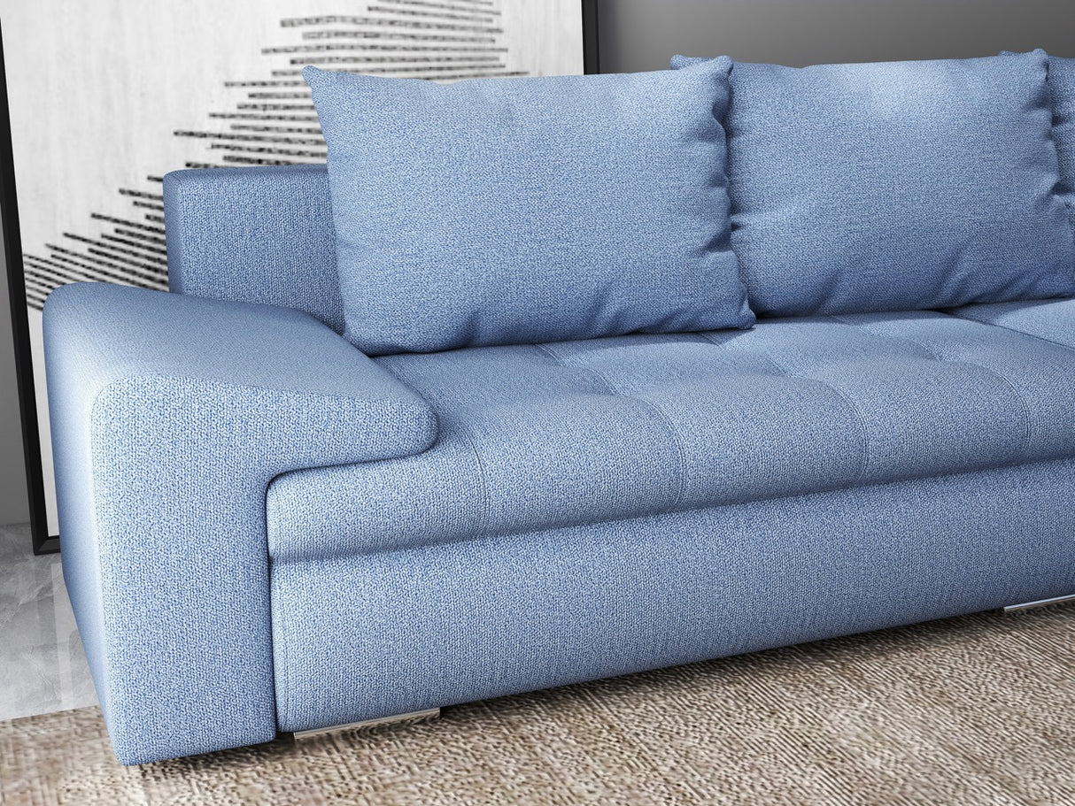 Colțar extensibil dumonde cu ladă de depozitare si sezut confortabil din spuma HR, Leonardo Enjoy Albastru 255x193 cm II
