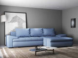 Colțar extensibil dumonde cu ladă de depozitare si sezut confortabil din spuma HR, Leonardo Enjoy Albastru 255x193 cm II
