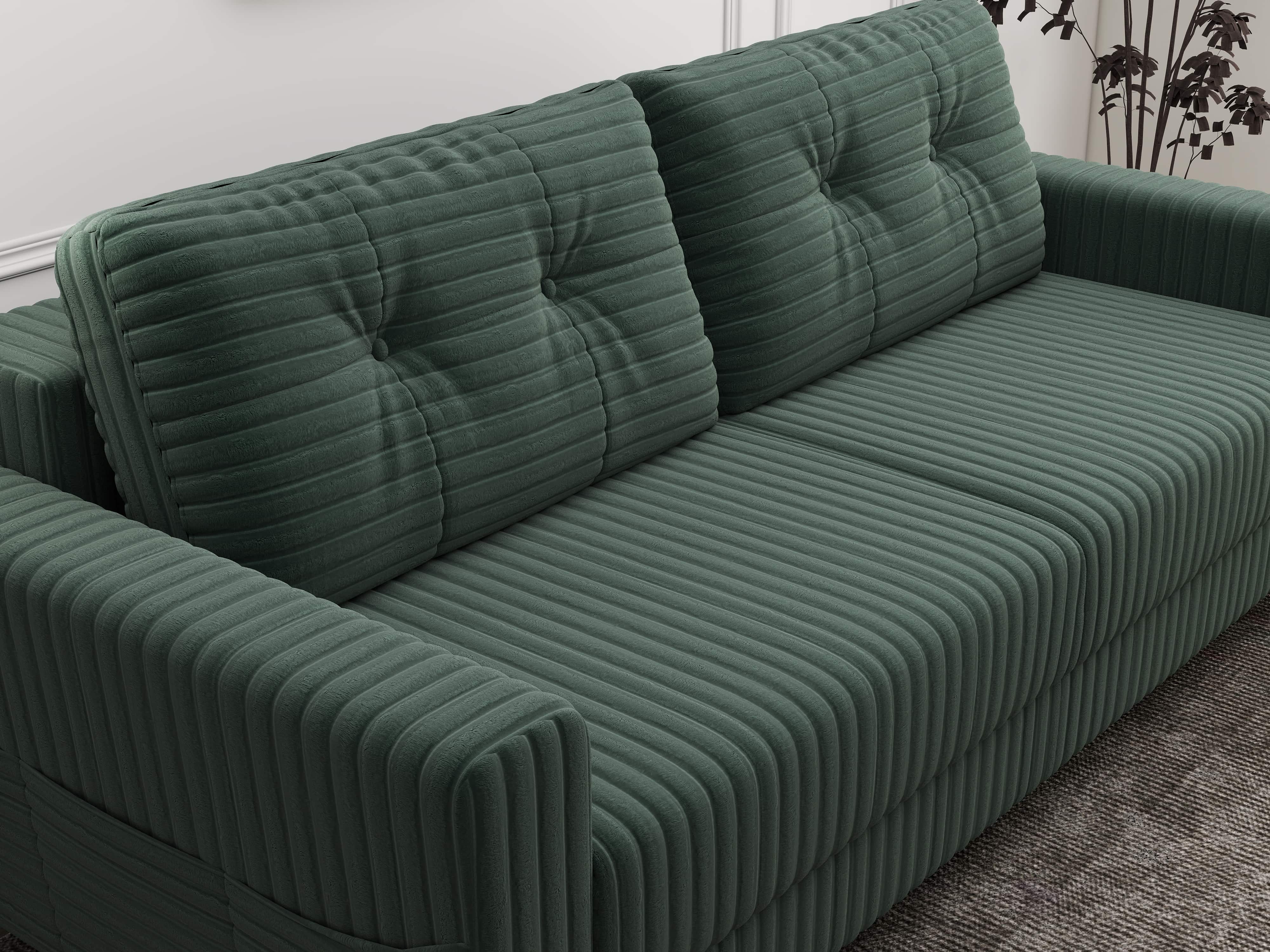 Canapea extensibilă dumonde cu ladă de depozitare si sezut confortabil din spuma HR, Summer Ambience Verde 225x100 cm
