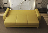 Canapea extensibilă dumonde cu ladă de depozitare si sezut confortabil din spuma HR, Kronos Enjoy Galben Melon 210x100 cm fabrica