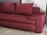 Colțar extensibil dumonde cu ladă de depozitare si sezut confortabil din spuma HR, Leonardo Enjoy Rosu 255x193 cm