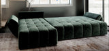 Colțar extensibil dumonde cu ladă de depozitare si sezut confortabil din spuma HR, Berlin XL Euphoria Green 350x185 cm Fabrica