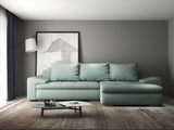 Colțar extensibil dumonde cu ladă de depozitare si sezut confortabil din spuma HR, Leonardo Enjoy Verde Mint 255x193 cm II