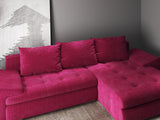 Colțar extensibil dumonde cu ladă de depozitare si sezut confortabil din spuma HR, Leonardo Zoom Rosu 255x193 cm II