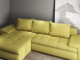 Colțar extensibil dumonde cu ladă de depozitare si sezut confortabil din spuma HR, Leonardo Enjoy Verde 255x193 cm