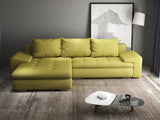 Colțar extensibil dumonde cu ladă de depozitare si sezut confortabil din spuma HR, Leonardo Enjoy Verde 255x193 cm