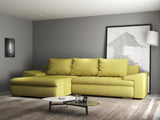Colțar extensibil dumonde cu ladă de depozitare si sezut confortabil din spuma HR, Leonardo Enjoy Verde 255x193 cm