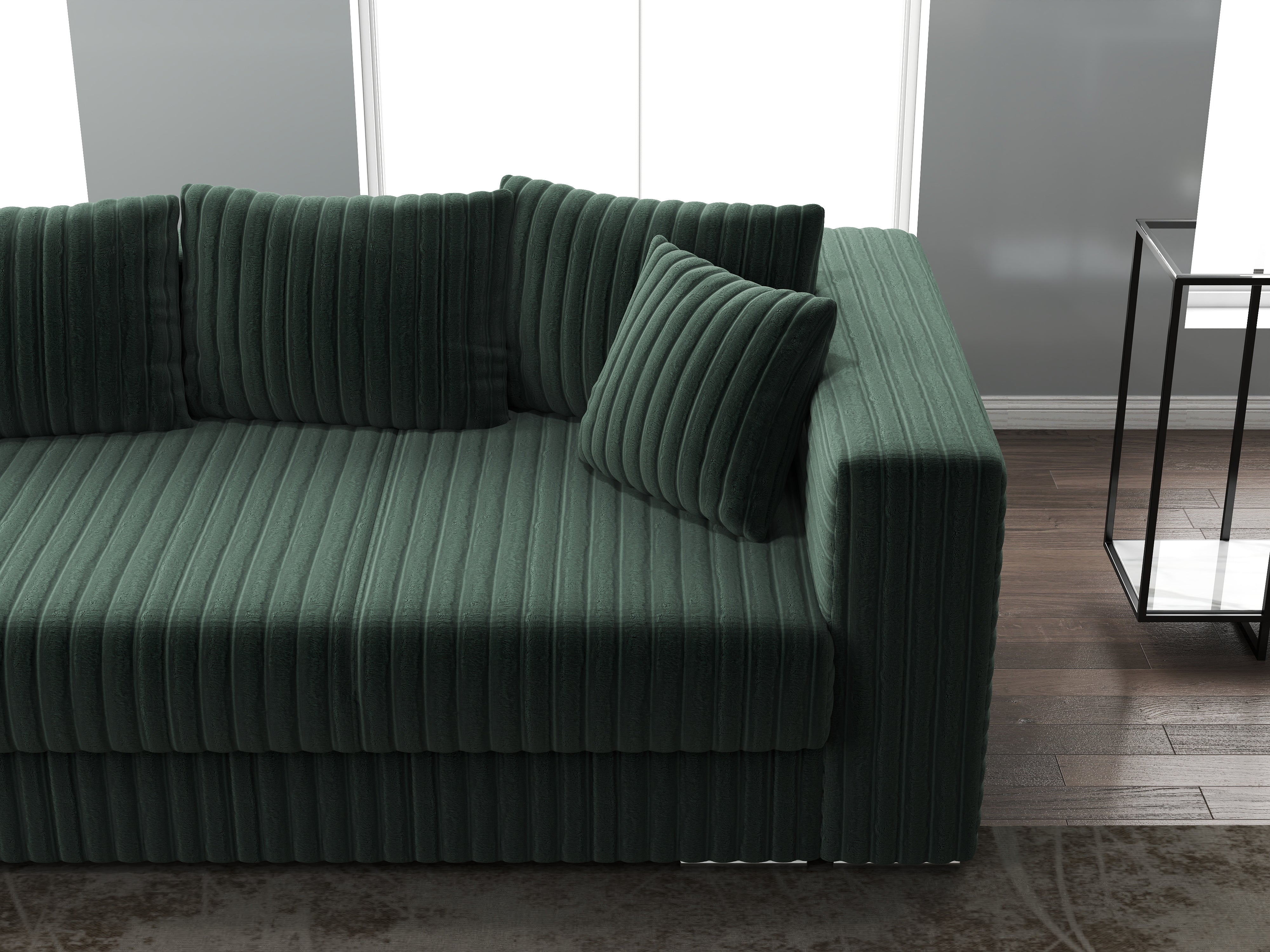 Canapea extensibilă dumonde cu ladă de depozitare si sezut confortabil din spuma HR, Gloria Ambience Verde 240x100 cm Fabrica