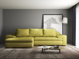 Colțar extensibil dumonde cu ladă de depozitare si sezut confortabil din spuma HR, Leonardo Enjoy Verde 255x193 cm