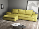 Colțar extensibil dumonde cu ladă de depozitare si sezut confortabil din spuma HR, Leonardo Enjoy Verde 255x193 cm