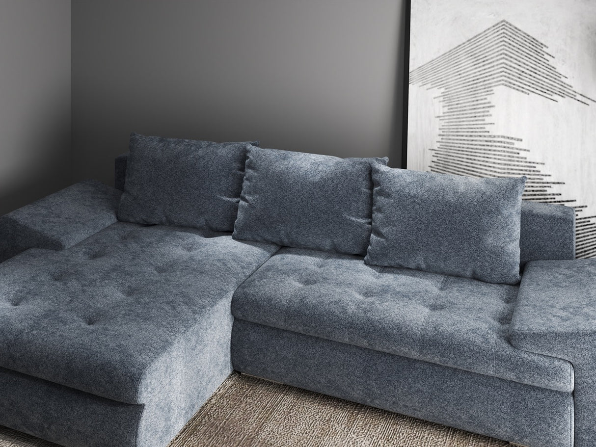 Colțar extensibil dumonde cu ladă de depozitare si sezut confortabil din spuma HR, Leonardo Euphoria Gri Grafit 255x193 cm