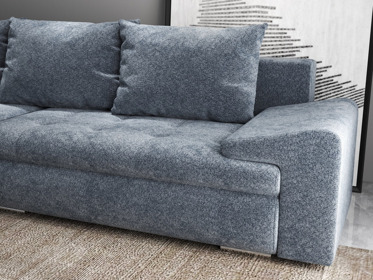 Colțar extensibil dumonde cu ladă de depozitare si sezut confortabil din spuma HR, Leonardo Euphoria Gri Grafit 255x193 cm