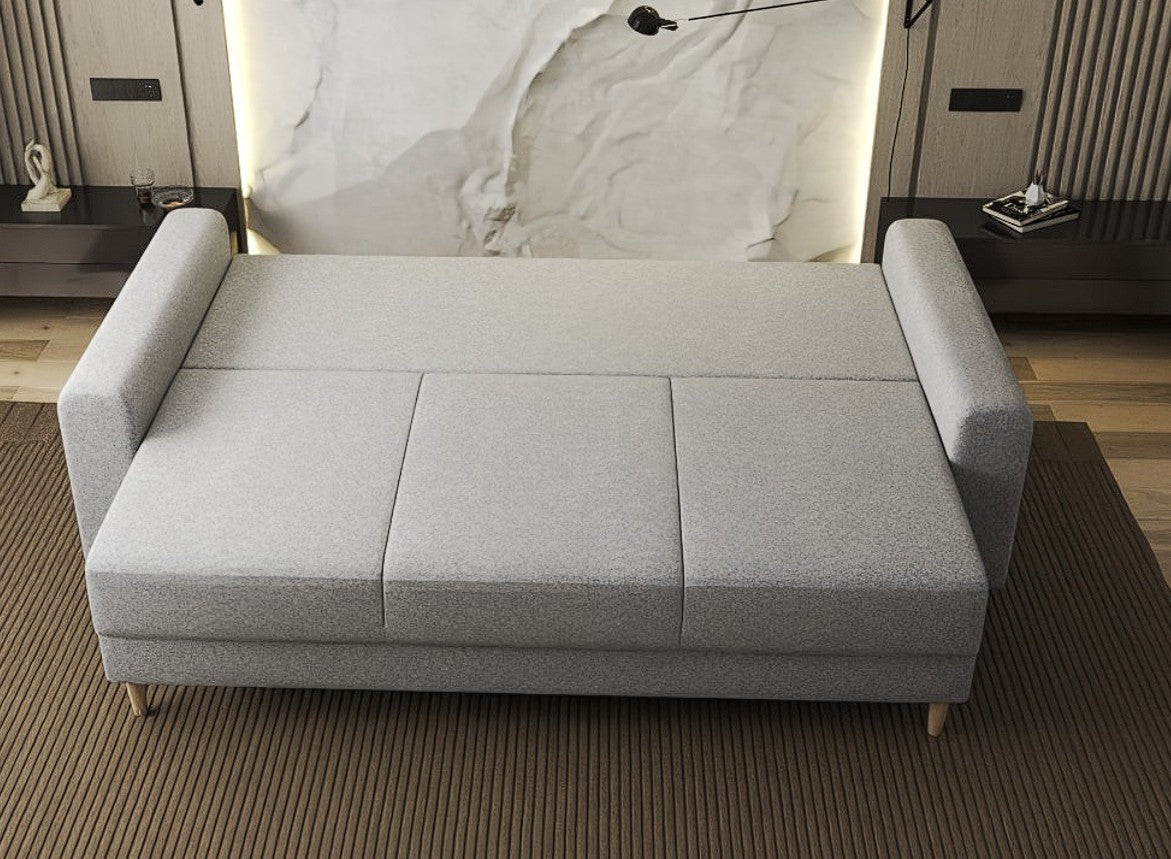 Canapea extensibilă dumonde cu ladă de depozitare si sezut confortabil din spuma HR, Kronos Euphoria Gri 210x100 cm fabrica
