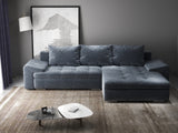 Colțar extensibil dumonde cu ladă de depozitare si sezut confortabil din spuma HR, Leonardo Euphoria Gri Grafit 255x193 cm II